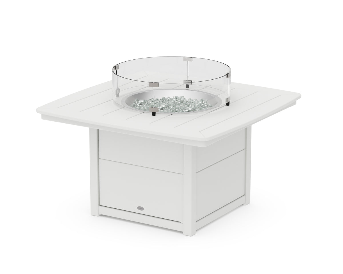 POLYWOOD Nautical 42" Fire Pit Table in White