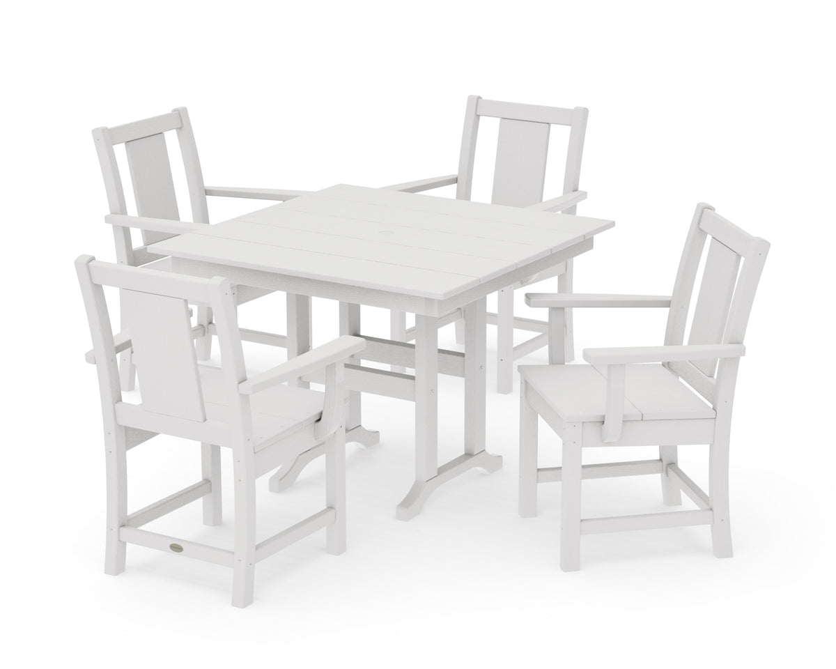 POLYWOOD Prairie 5-Piece Farmhouse Dining Set in Vintage White