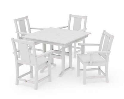 POLYWOOD Prairie 5-Piece Farmhouse Dining Set in Vintage White