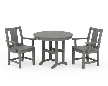 POLYWOOD Prairie 3-Piece Farmhouse Dining Set in Slate Grey