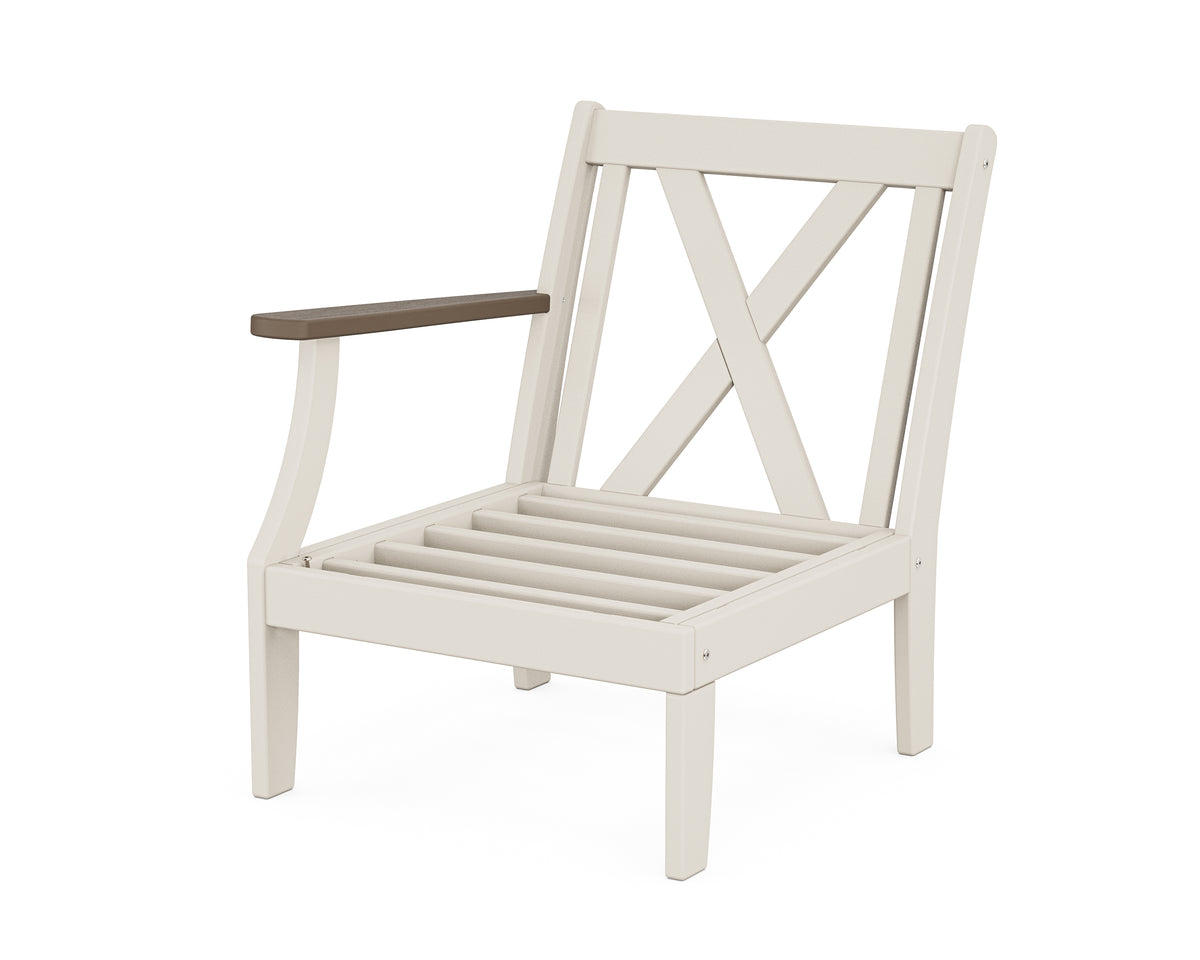 POLYWOOD Braxton Modular Left Arm Chair Frame in Sand / Kona