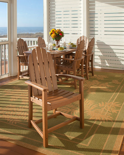 POLYWOOD Classic Adirondack Dining Chair in Teak in an outdoor setting