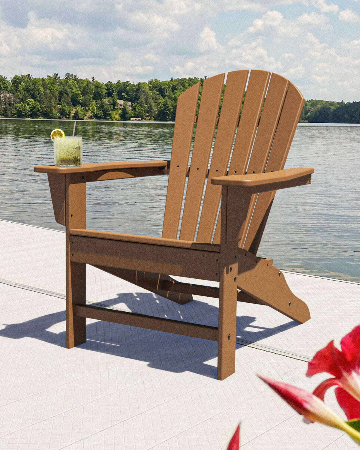POLYWOOD South Beach Adirondack in Teak in an outdoor setting