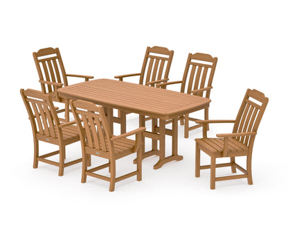 POLYWOOD Cottage Arm Chair 7-Piece Dining Set in Natural