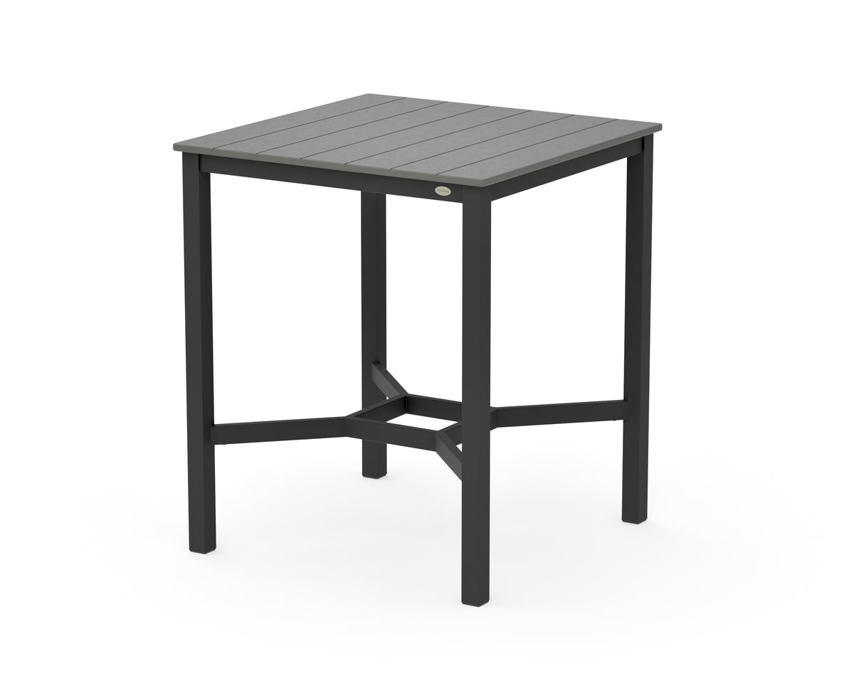 POLYWOOD Main Street 36 x 36 Bar Table in Black / Slate Grey
