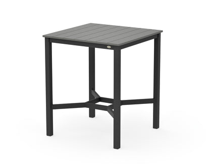 POLYWOOD Main Street 36 x 36 Bar Table in Black / Slate Grey