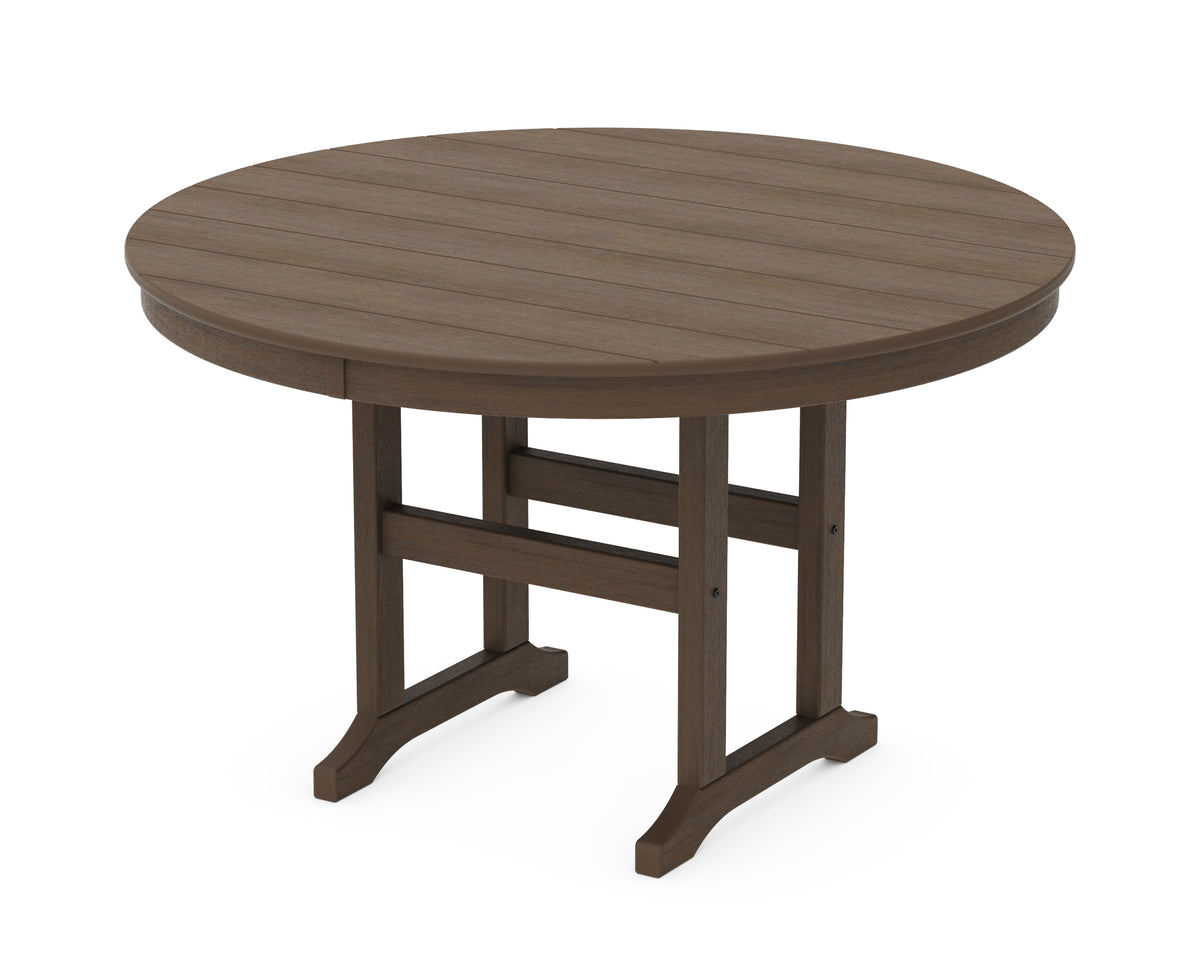 POLYWOOD 48" Round Farmhouse Dining Table in Kona