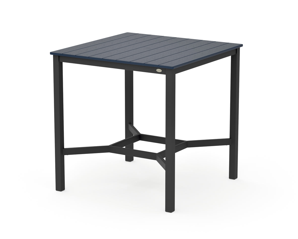 POLYWOOD Main Street 42 x 42 Bar Table in Black / Navy