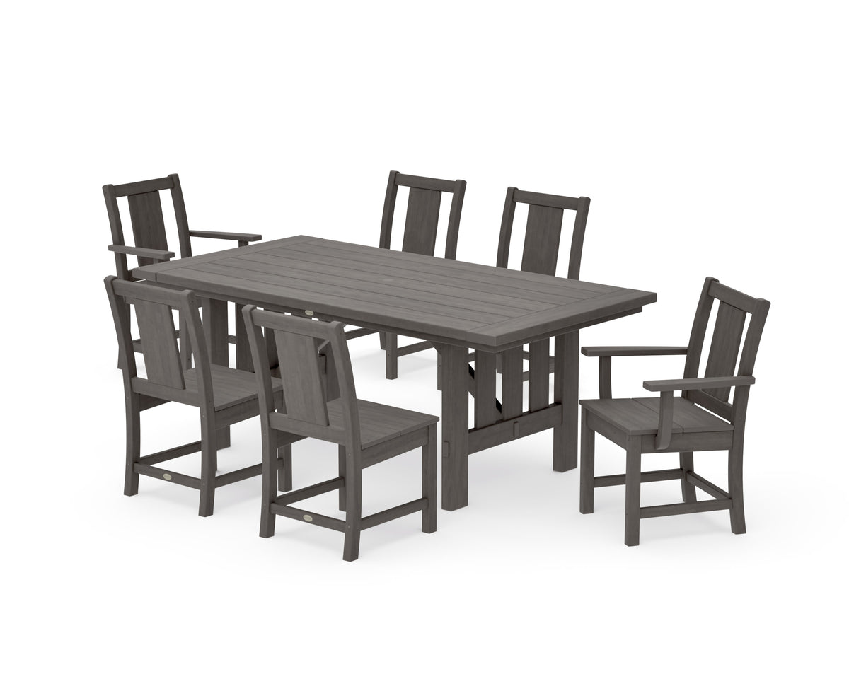 POLYWOOD Prairie 7-Piece Dining Set with Mission Table in Driftwood