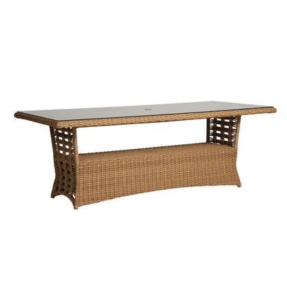 Lloyd Flanders Magnolia 84" Rectangular Umbrella Dining Table, lifestyle photo 1