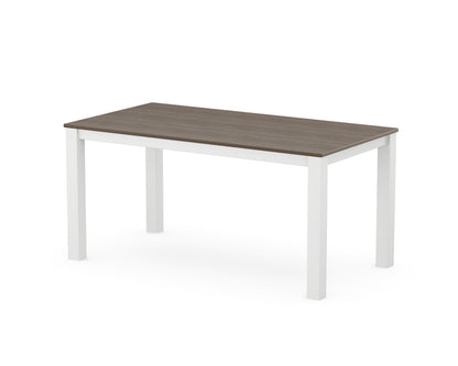 POLYWOOD Studio Parsons 34" X 64" Dining Table in White / Kona