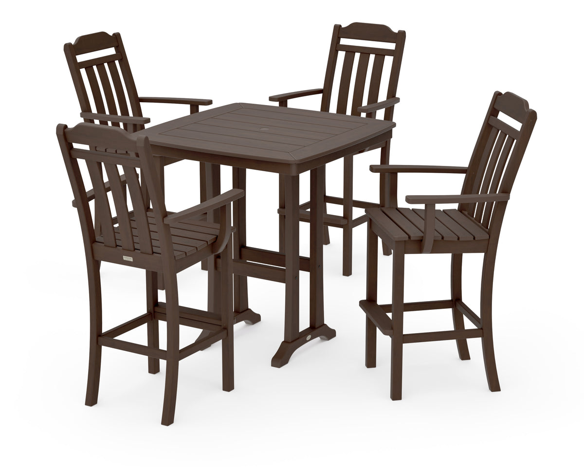 POLYWOOD Cottage 5-Piece Bar Set with Trestle Legs in Kona