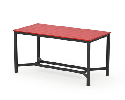 POLYWOOD Main Street 36 x 72 Counter Table in Black / Sunset Red