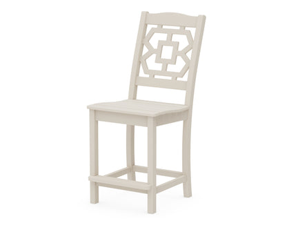 POLYWOOD Chinoiserie Counter Side Chair in Sand