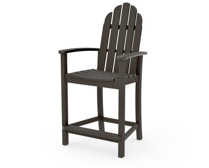 POLYWOOD Classic Adirondack Counter Chair in Vintage Coffee