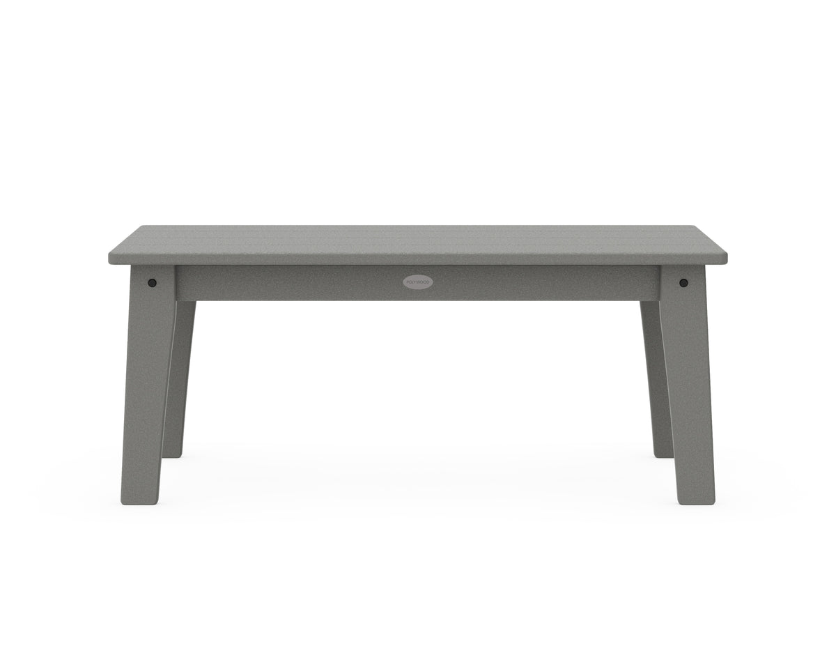 Angled view of the POLYWOOD Lakeside Coffee Table in Slate Grey
