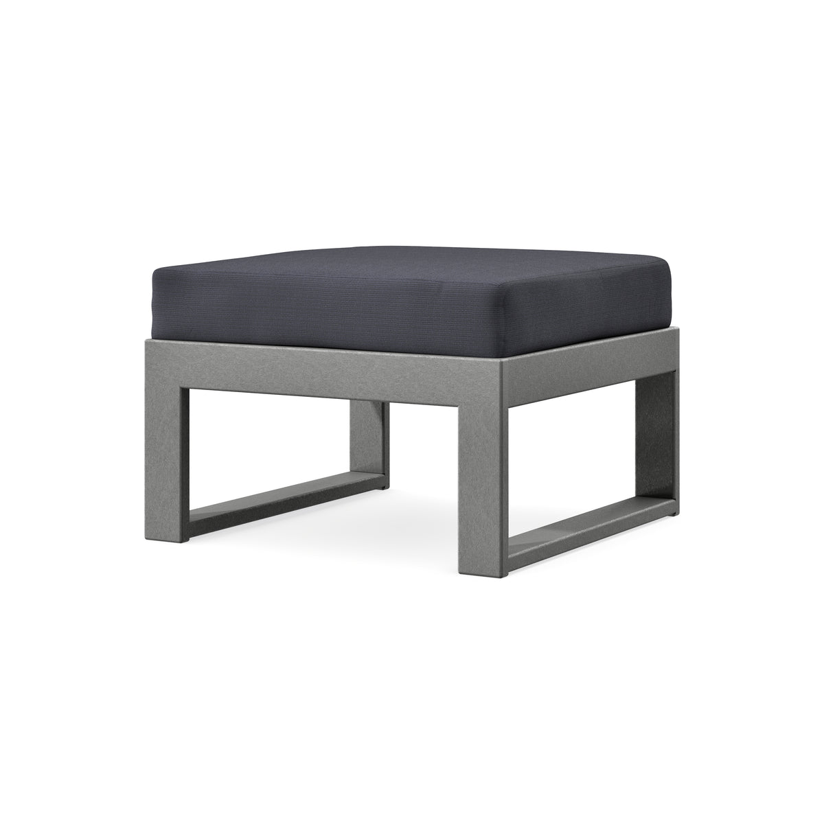 POLYWOOD Modular Ottoman - Modern in Slate Grey / Midnight Linen