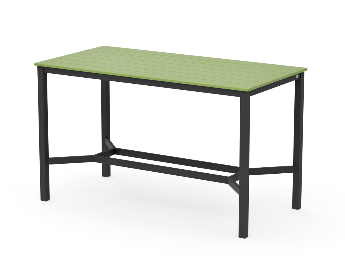 POLYWOOD Main Street 36 x 72 Bar Table in Black / Lime