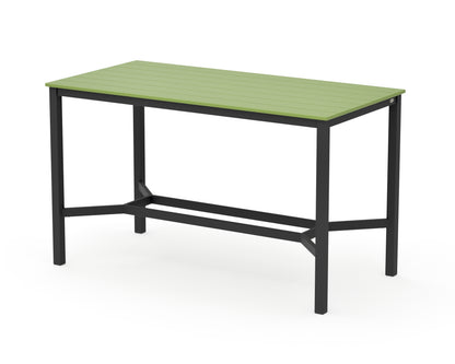 POLYWOOD Main Street 36 x 72 Bar Table in Black / Lime
