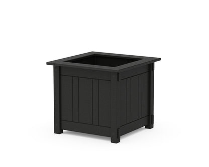 POLYWOOD Acadia Large Square Planter Box in Black