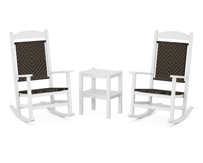 POLYWOOD Presidential Woven Rocker 3-Piece Set in White / Cahaba