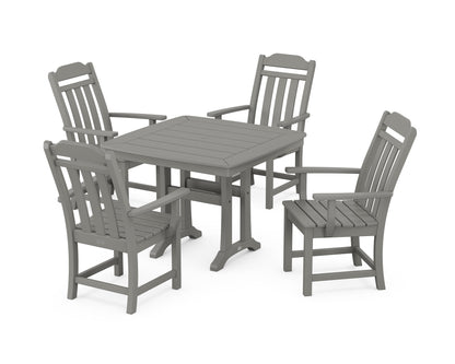 POLYWOOD Cottage 5-Piece Dining Set with Trestle Legs in Slate Grey