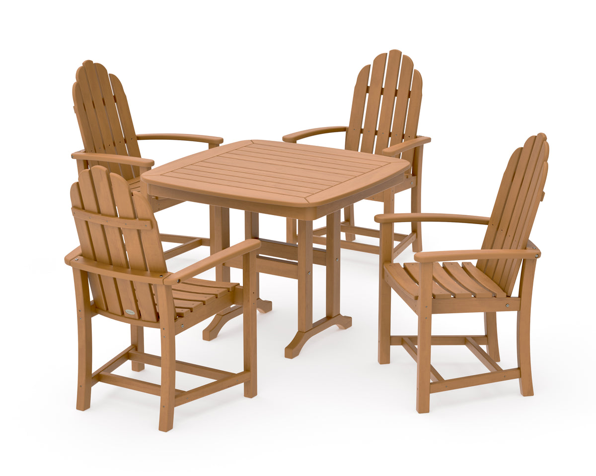 POLYWOOD Classic Adirondack 5-Piece Dining Set in Natural
