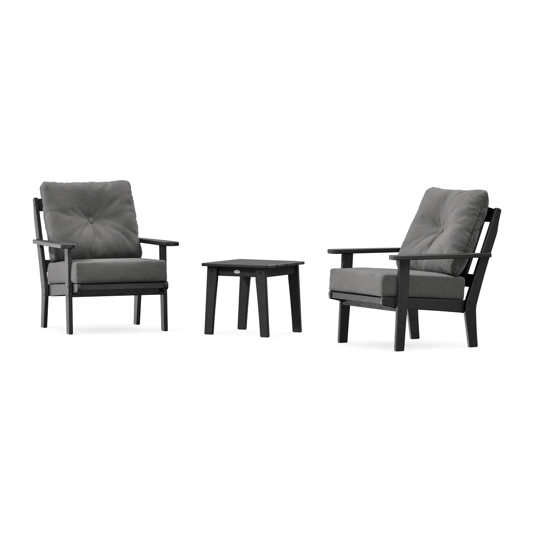 POLYWOOD Mission 3-Piece Deep Seating Set in Black