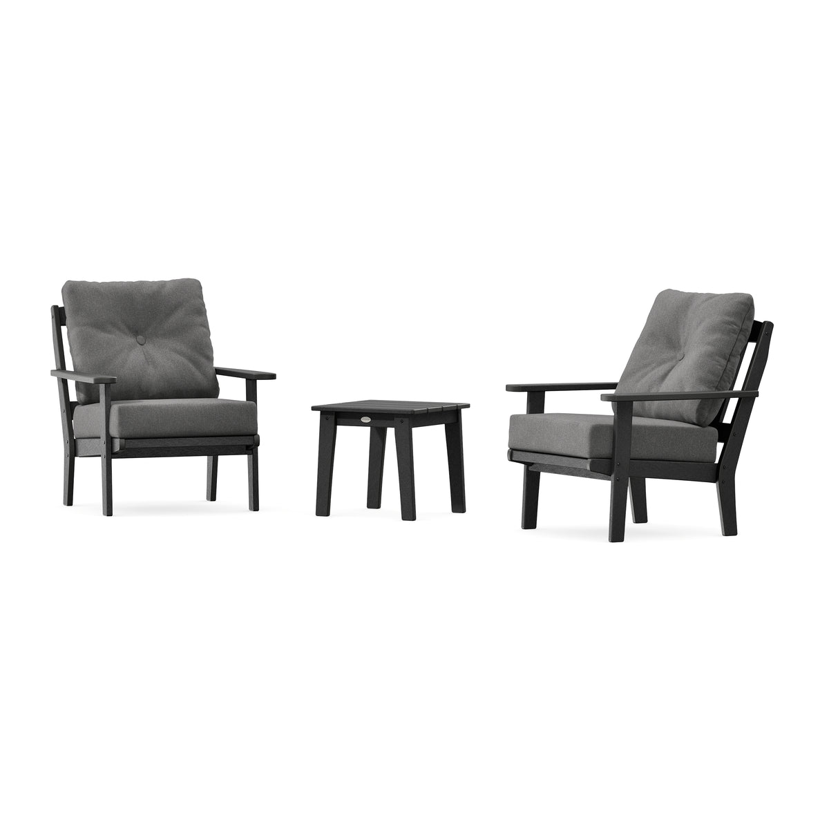 POLYWOOD Mission 3-Piece Deep Seating Set in Black