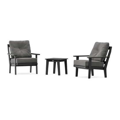 POLYWOOD Mission 3-Piece Deep Seating Set in Black