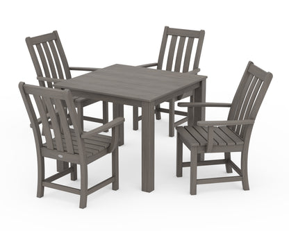 POLYWOOD Vineyard 5-Piece Parsons Dining Set in Driftwood