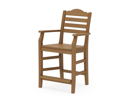 POLYWOOD Savannah Counter Arm Chair in Natural