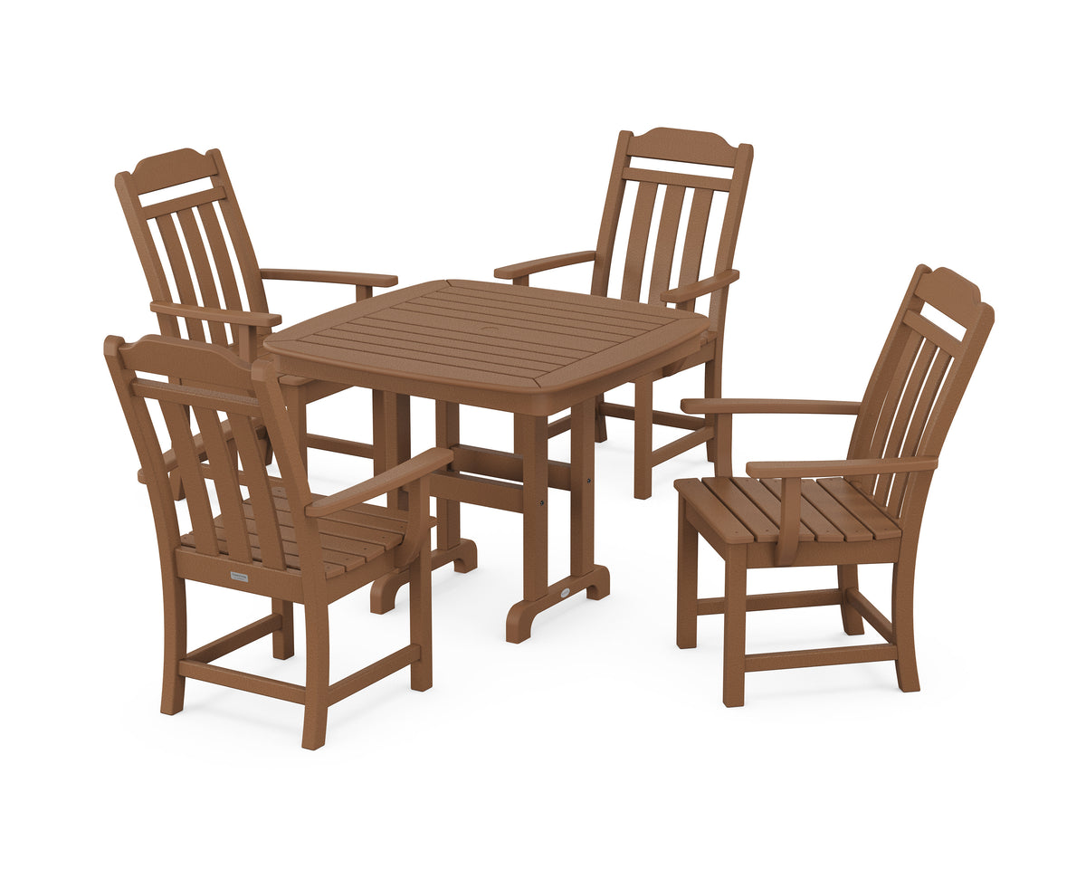 POLYWOOD Cottage 5-Piece Dining Set in Teak