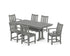 POLYWOOD Traditional Garden 7-Piece Farmhouse Dining Set with Trestle Legs in Slate Grey