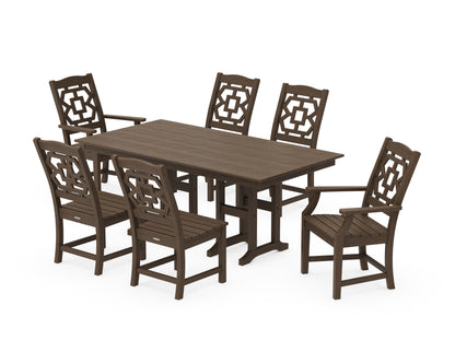 POLYWOOD Chinoiserie 7-Piece Farmhouse Dining Set in Kona