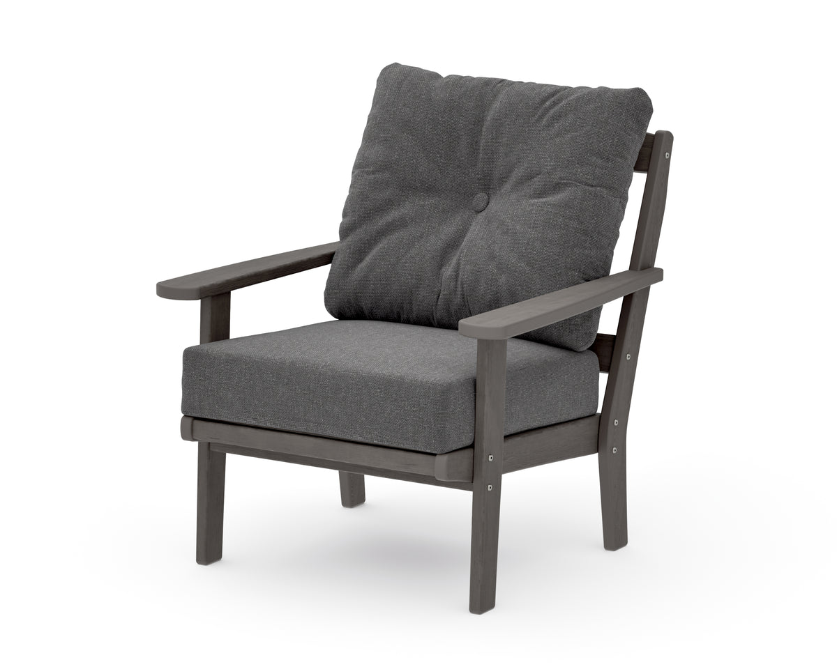 POLYWOOD Mission Deep Seating Chair in Driftwood / Ash Charcoal