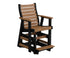 Berlin Gardens Bristol Single Counter Glider, cedar seat and back with a black frame and footrest