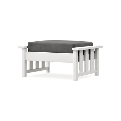 POLYWOOD Acadia Deep Seating Ottoman in Vintage White / Ash Charcoal