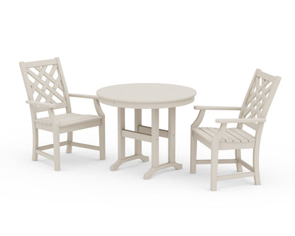 POLYWOOD Wovendale 3-Piece Farmhouse Dining Set in Sand