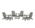 POLYWOOD Nautical Grand Adirondack 9-Piece Conversation Set in Slate Grey