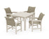 POLYWOOD Coastal Woven 5-Piece Parsons Dining Set in Sand / Dune Grass
