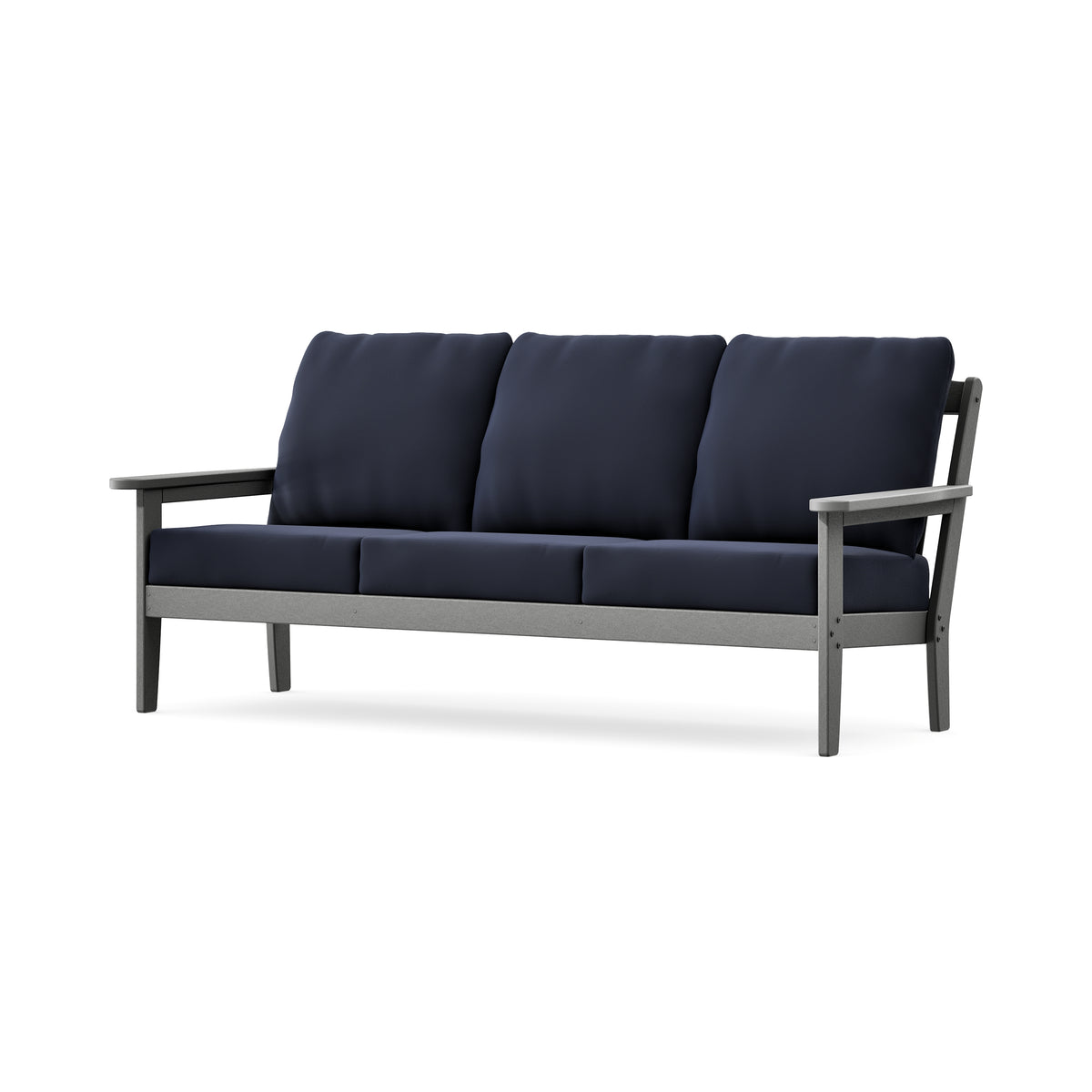 POLYWOOD Cottage Deep Seating Sofa in Slate Grey / Navy