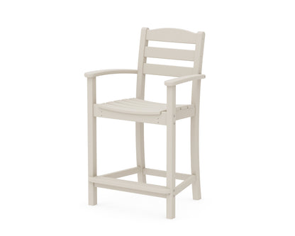 POLYWOOD La Casa Café Counter Arm Chair in Sand