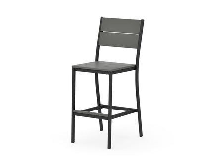 POLYWOOD Main Street Bar Side Chair in Black / Slate Grey