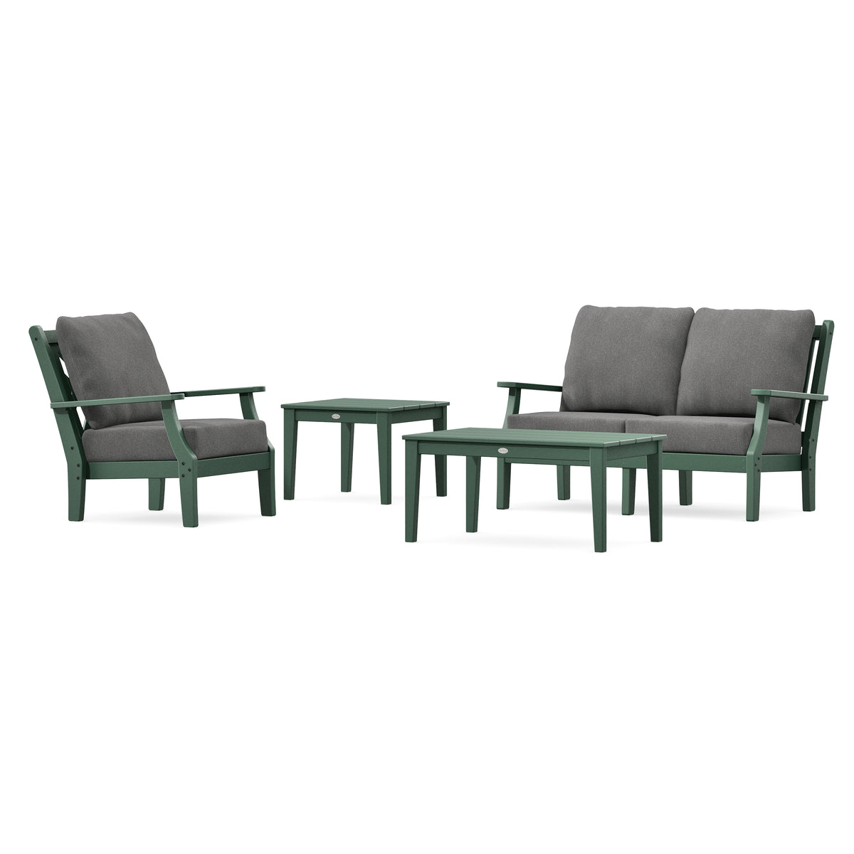 POLYWOOD Country Living Wovendale 4-Piece Deep Seating Set in Green