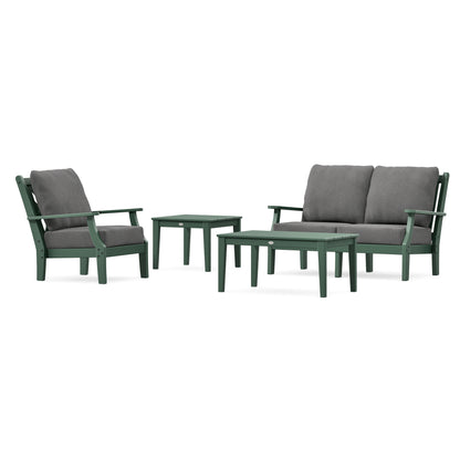 POLYWOOD Country Living Wovendale 4-Piece Deep Seating Set in Green
