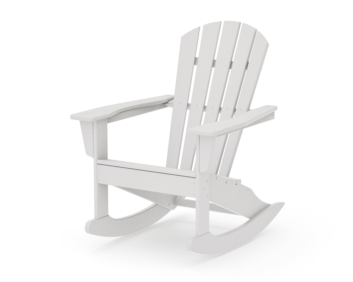 POLYWOOD Palm Coast Adirondack Rocking Chair in Vintage White