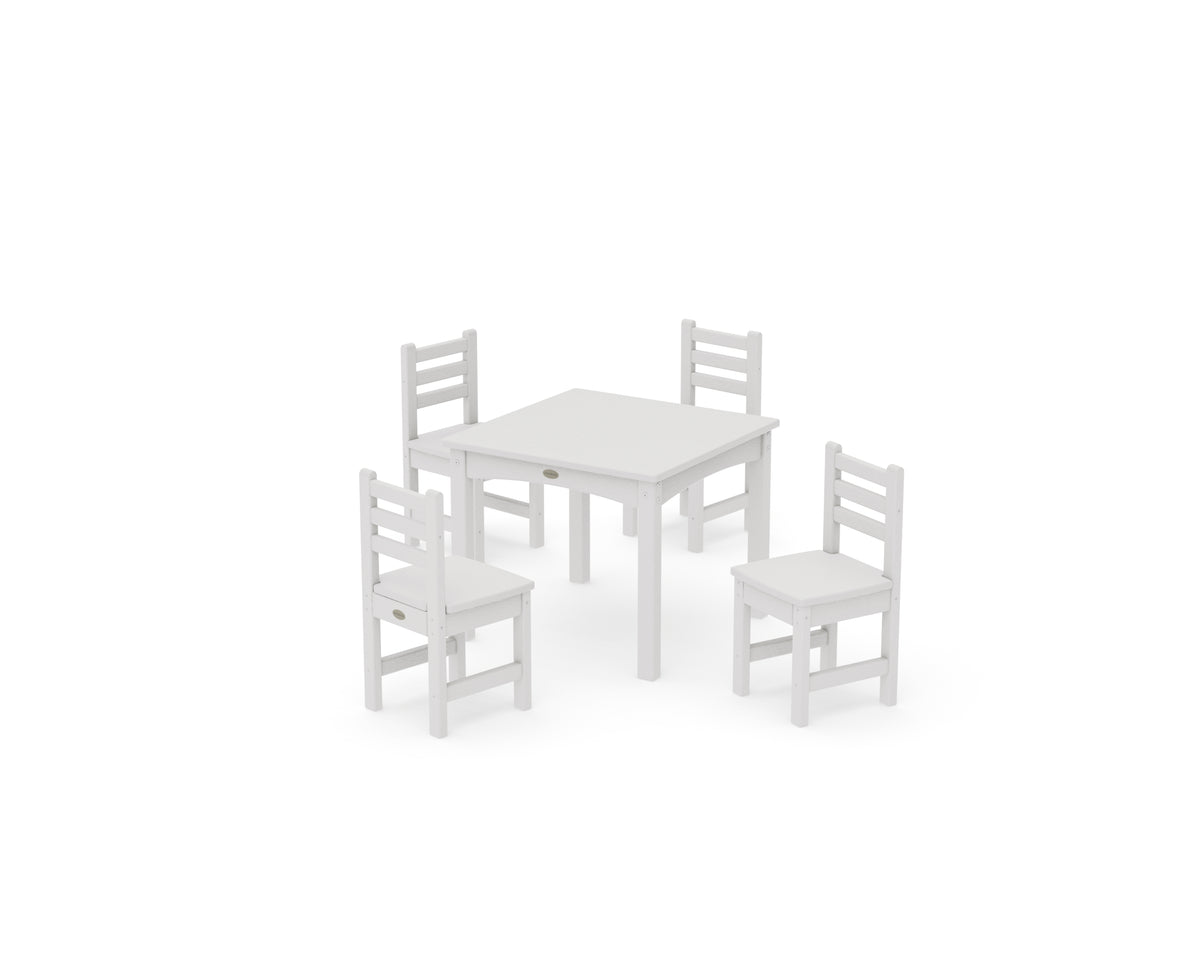 POLYWOOD Lakeside Toddler 5-Piece Dining Set in Vintage White