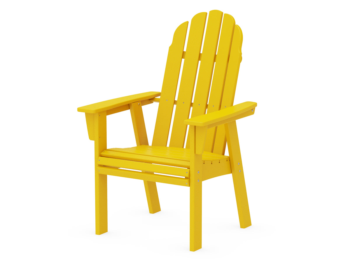 POLYWOOD Vineyard Curveback Adirondack Dining Chair in Lemon