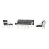 POLYWOOD PW Designer Series Estate 4-Piece Lounge Sofa Set in Vintage White / Ash Charcoal